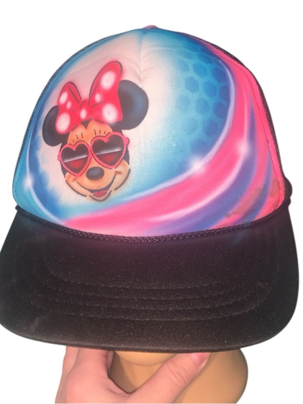 Otto Collection Minnie Mouse Trucker Hat Pink & Blue Youth Snap Back